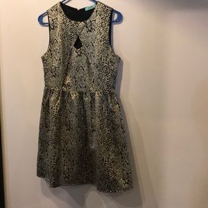 Gold snake print dress